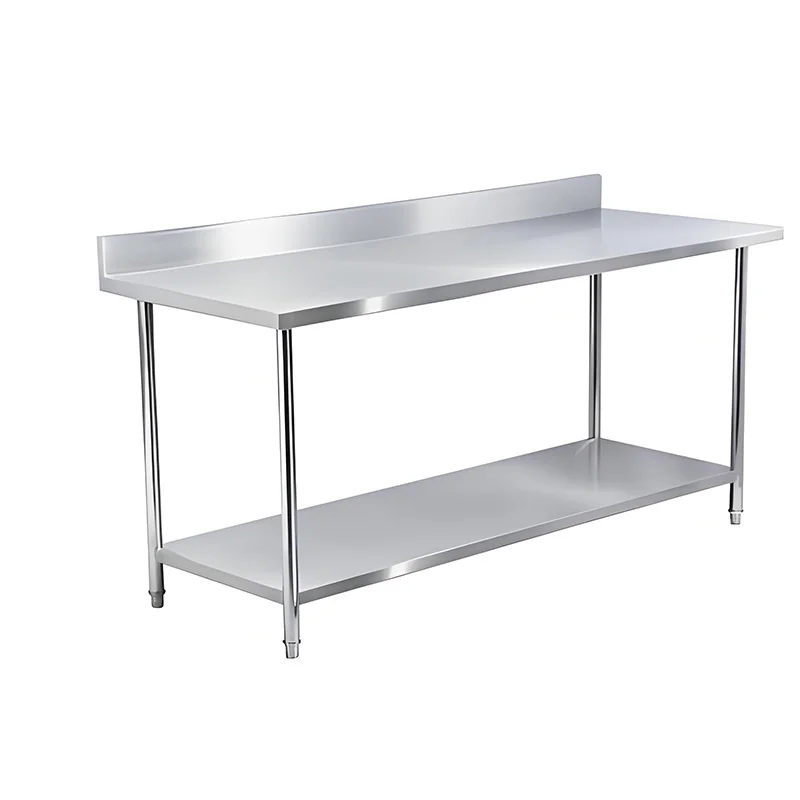 Two-tier worktable with edge strip