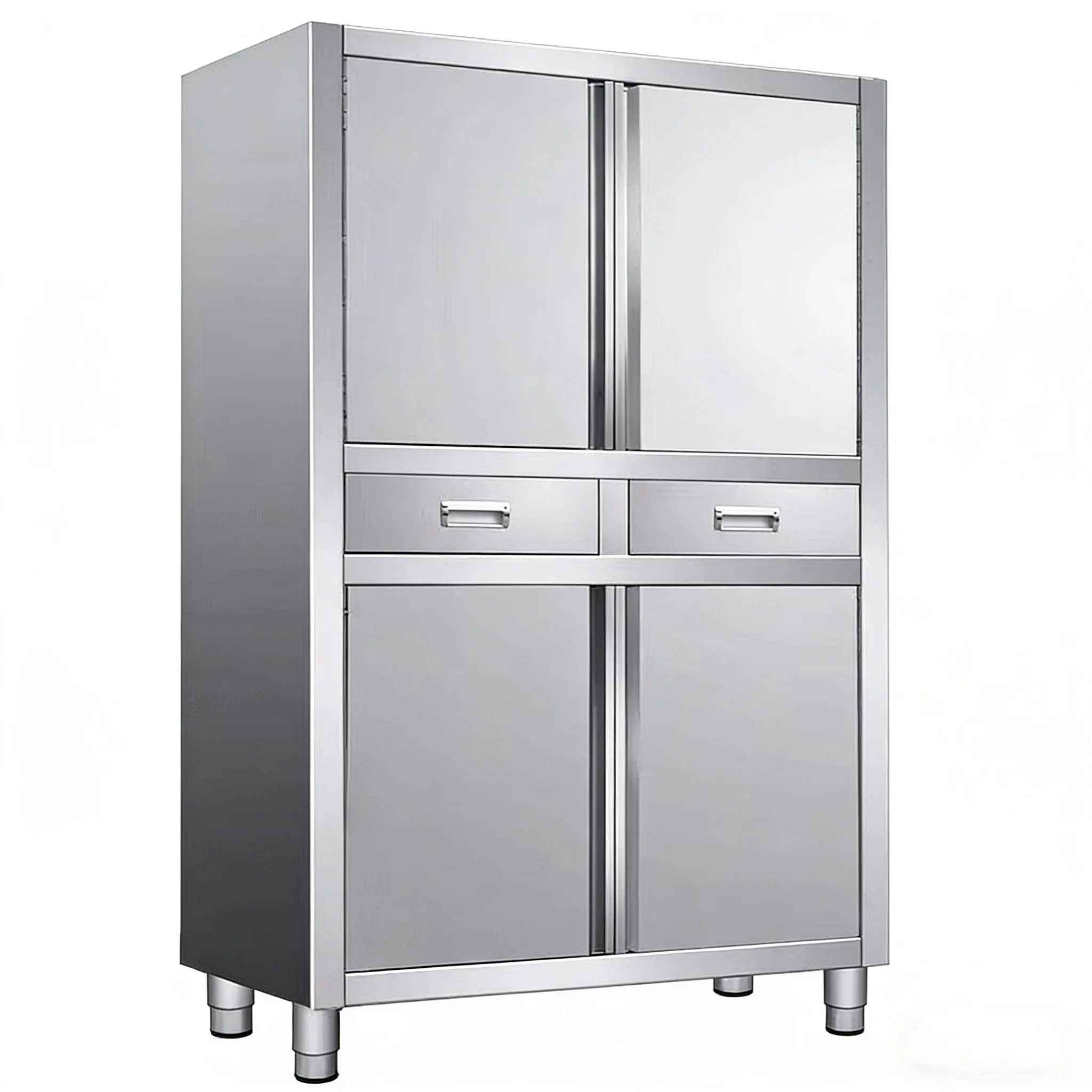 Four-door cabinet with central drawers