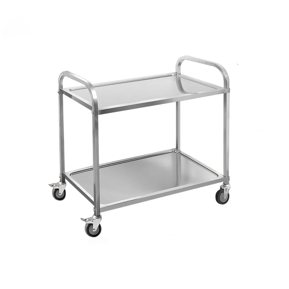 Two-tier stainless steel utility cart