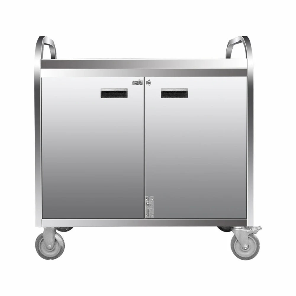 Stainless steel cart with cabinet