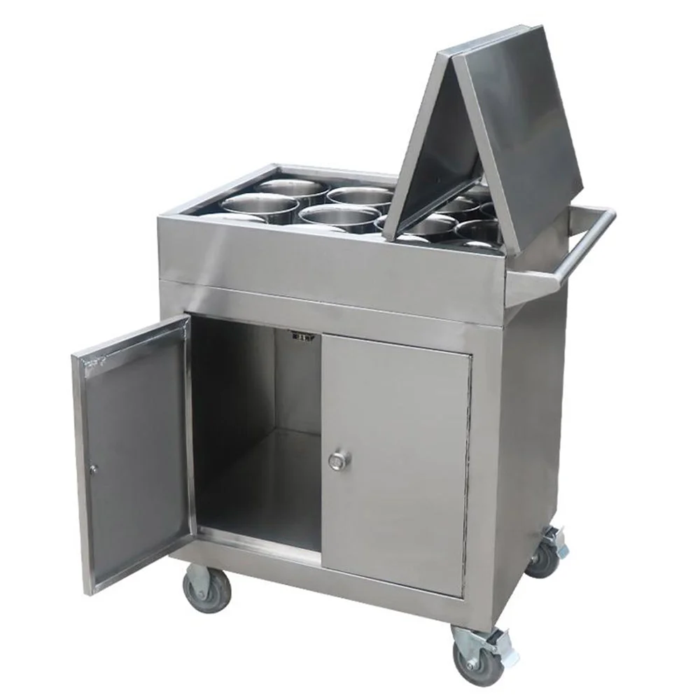Condiment cart with cabinet