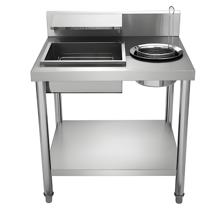Single-bowl sink with special countertop