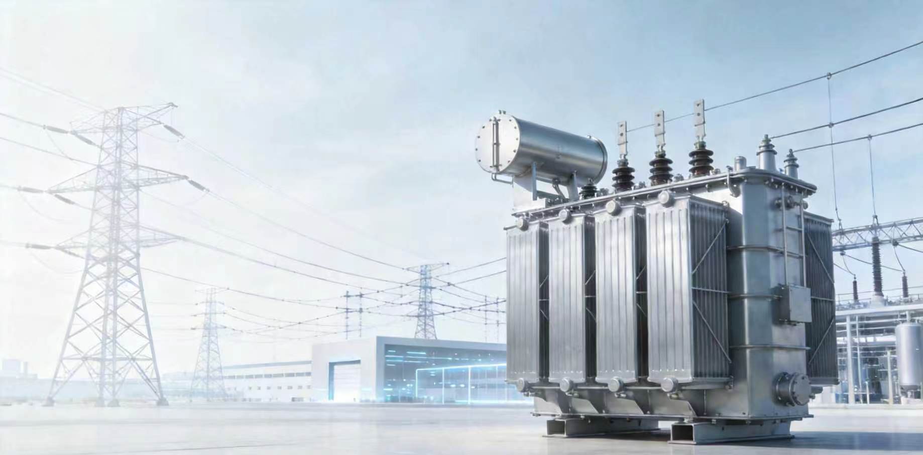 Power transformer at an electrical substation
