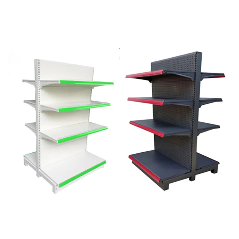 Double-sided gondola retail shelves
