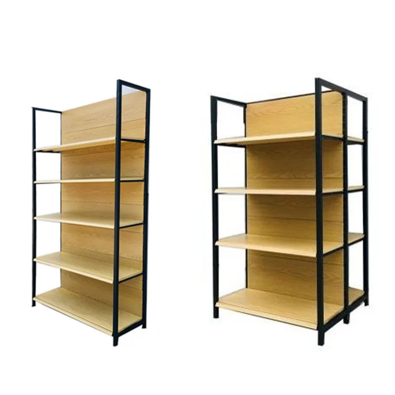 Wooden retail shelving display